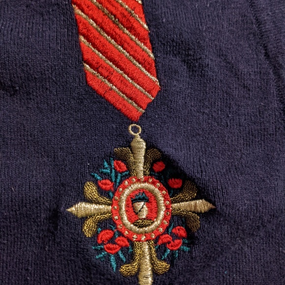 Vintage navy blue embroidered cardigan - Picture 5 of 5